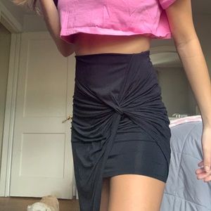 Black Knotted Skirt
